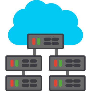 Düz vektör simge barındıran sunucu