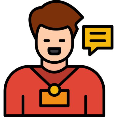 Konuş. Web simgesi basit illüstrasyon