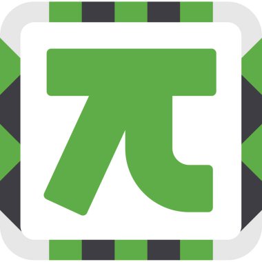 Suşi simgesiyle izole edilmiş yeşil bir altıgen.