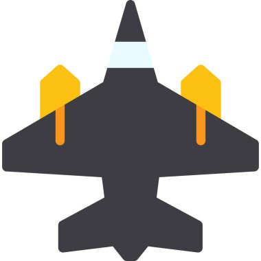 Savaş jeti simgesi, basit illüstrasyon