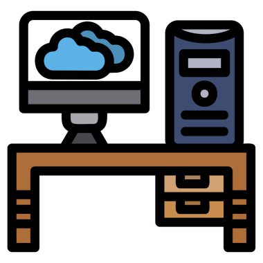 bulut hesaplama simgesi, vektör illüstrasyonu