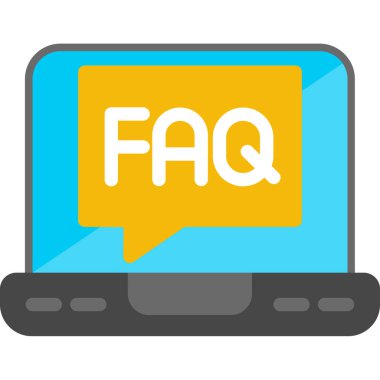 Faq simgesi. düz tasarım biçim vektör çizimi.
