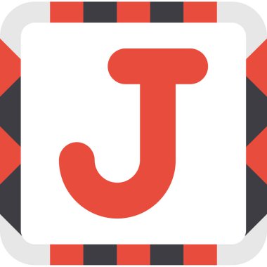 J harfi alfabe harfi. Noktalı daire şeklinde.