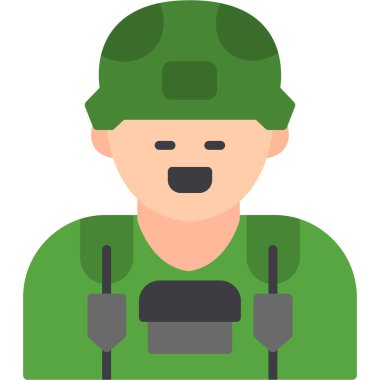 asker düz renk simgesi