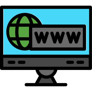 Bilgisayar. Web simgesi basit tasarım