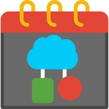 gün bulutu takvimi simgesi - taslak biçimi