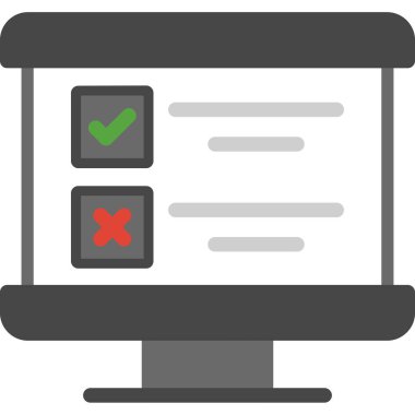 İşaretli dizüstü bilgisayar. Basit düz vektör çizimi. beyaz arkaplanda izole