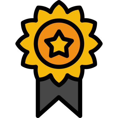 ödül rozeti simgesi doldurulmuş taslak biçimi