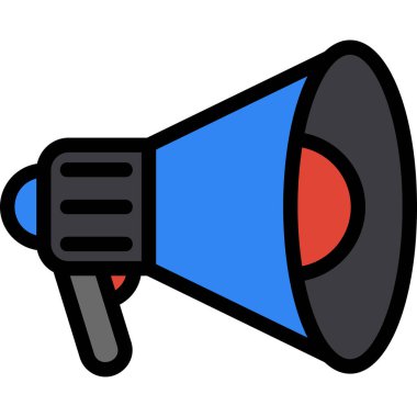 Megafon. Web simgesi vektör illüstrasyonu