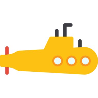 Denizaltı düz vektör simgesi