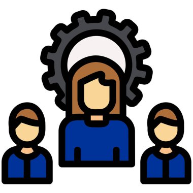 Teçhizat ikonu olan insanlar. düzenlenebilir cesur tasarım. Vektör çizimi. vektör.