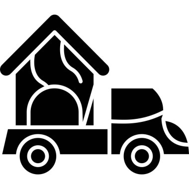 Kutu simgesi çizimi olan kamyon