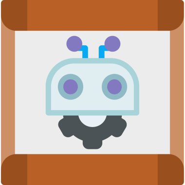 robot. Web simgesi basit illüstrasyon