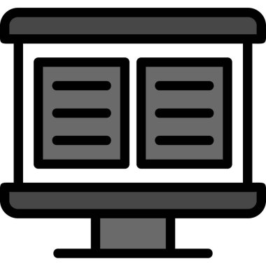 bilgisayar monitörü ikon vektör illüstrasyonu