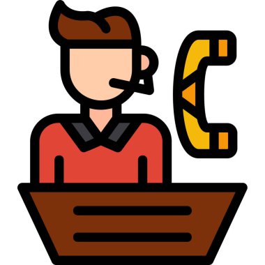 Akıllı telefon ve telefon vektör çizimine sahip iş adamı