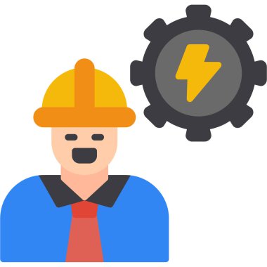 Teçhizatlı ve şimşek simgeli mühendis