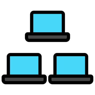 Bilgisayar kutsal kişilerin resmi. düz tasarım.