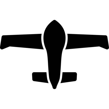 Glider Glyph vektör simgesi