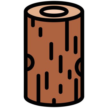 Ahşap kütük simgesi. beyaz üzerinde izole edilmiş ahşap günlük vektör simgesi