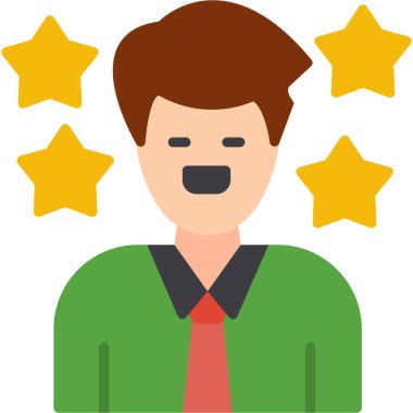 Yıldızlı iş adamı, vektör illüstrasyonu