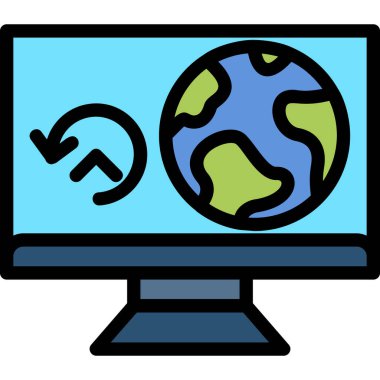 İnternet web simgesi, basit vektör illüstrasyonu