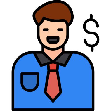 İş adamı simgesi, vektör illüstrasyonu