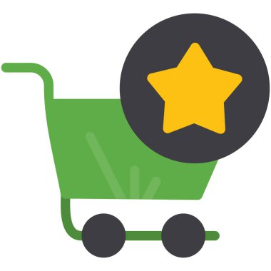 Beyaz arkaplanda yıldız, illüstrasyon, vektör taşıyan el arabası.