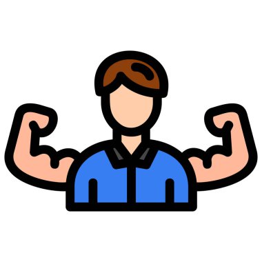 güçlü adam kollarını kaldırmış vektör çizimi tasarımı