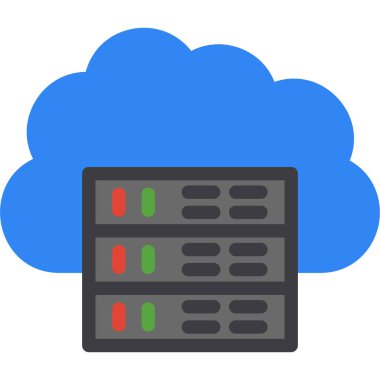 Düz vektör illüstrasyonunu sunan bulut