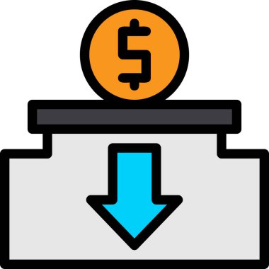 Dolar. Web simgesi basit illüstrasyon