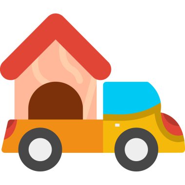 ev arabası düz simgesi, vektör illüstrasyonu, 10 Pound