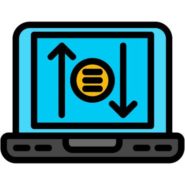 Dizüstü bilgisayar simgesi vektör çizimi