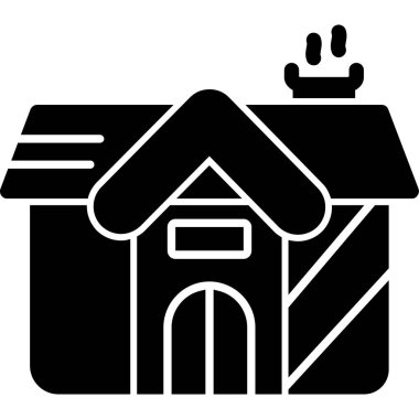 Köpek kulübesi simgesi, basit siyah stil