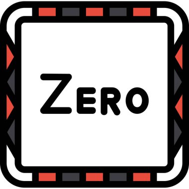 sıfır simgesi, vektör illüstrasyonu