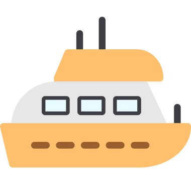 Gemi Düz Vektör Simgesi