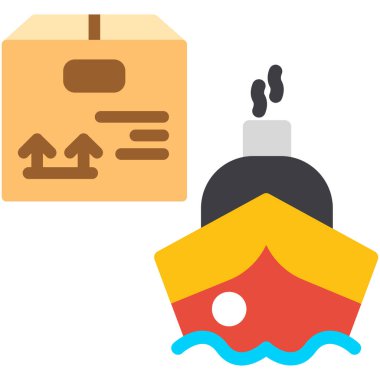 Gemi. Web simgesi basit illüstrasyon