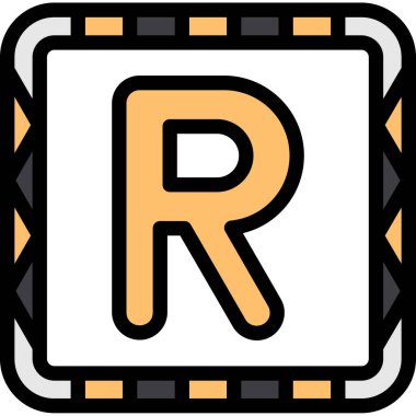 mektup r vektör çizim