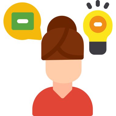 Fikir düz simgesi, vektör illüstrasyonu