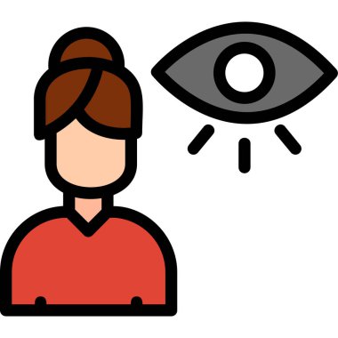 Bir kadın ikonu olan insan gözü, vektör illüstrasyonu