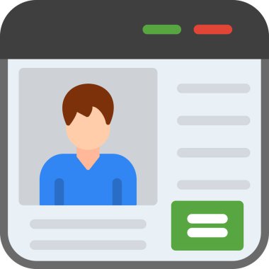 Düz biçimli kimlik kartı simgesi