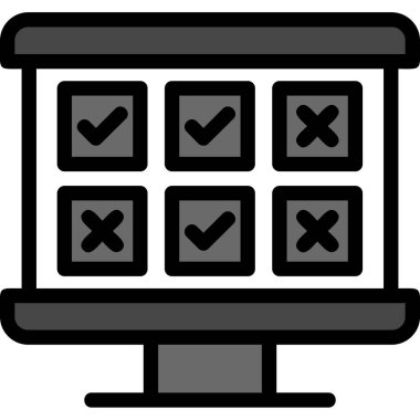 Doldurulmuş ana hatlar biçiminde onay panosu simgesi