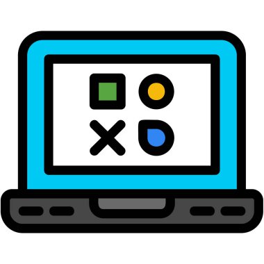 dizüstü bilgisayar simgesi, vektör illüstrasyonu