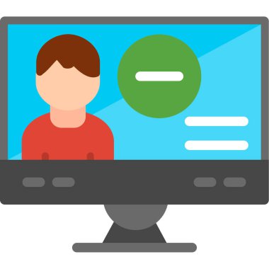 video konferans vektör simgesi, basit tasarım illüstrasyonu