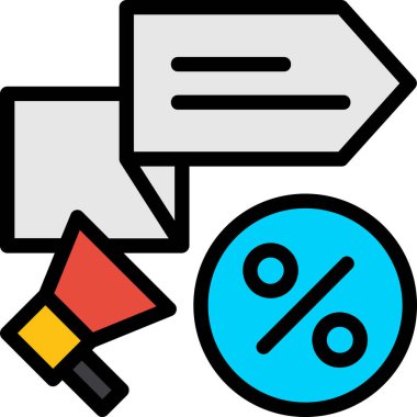 % 1 indirimli indirim simgesi - taslak biçimi