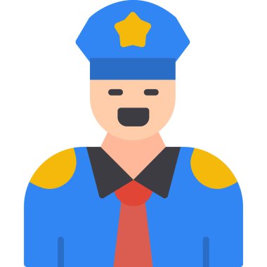 Subay subay ikonu düz stil.