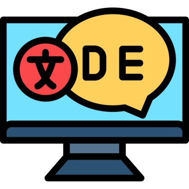 bilgisayar ekranı renk ana hatları vektörü