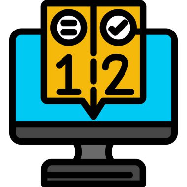 Bilgisayar monitör simgesini, basit vektör çizim