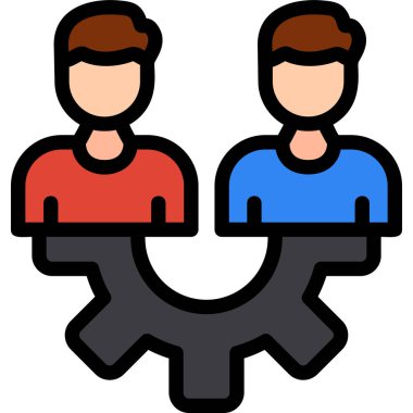 Takım çalışması. Web simgesi vektör illüstrasyonu