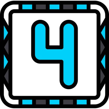 6 numaralı çizgi filmin vektör illüstrasyonu