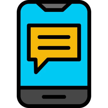 Mobil sohbet simgesi vektör illüstrasyonu